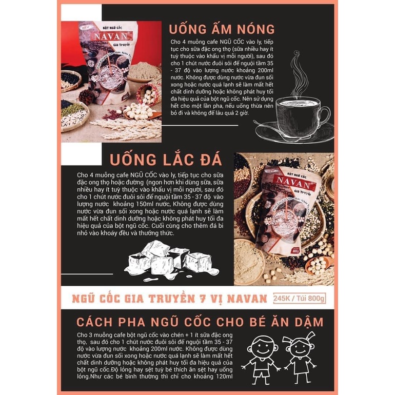 [Chính hãng] Bột ngũ cốc dinh dưỡng Navan túi 800g