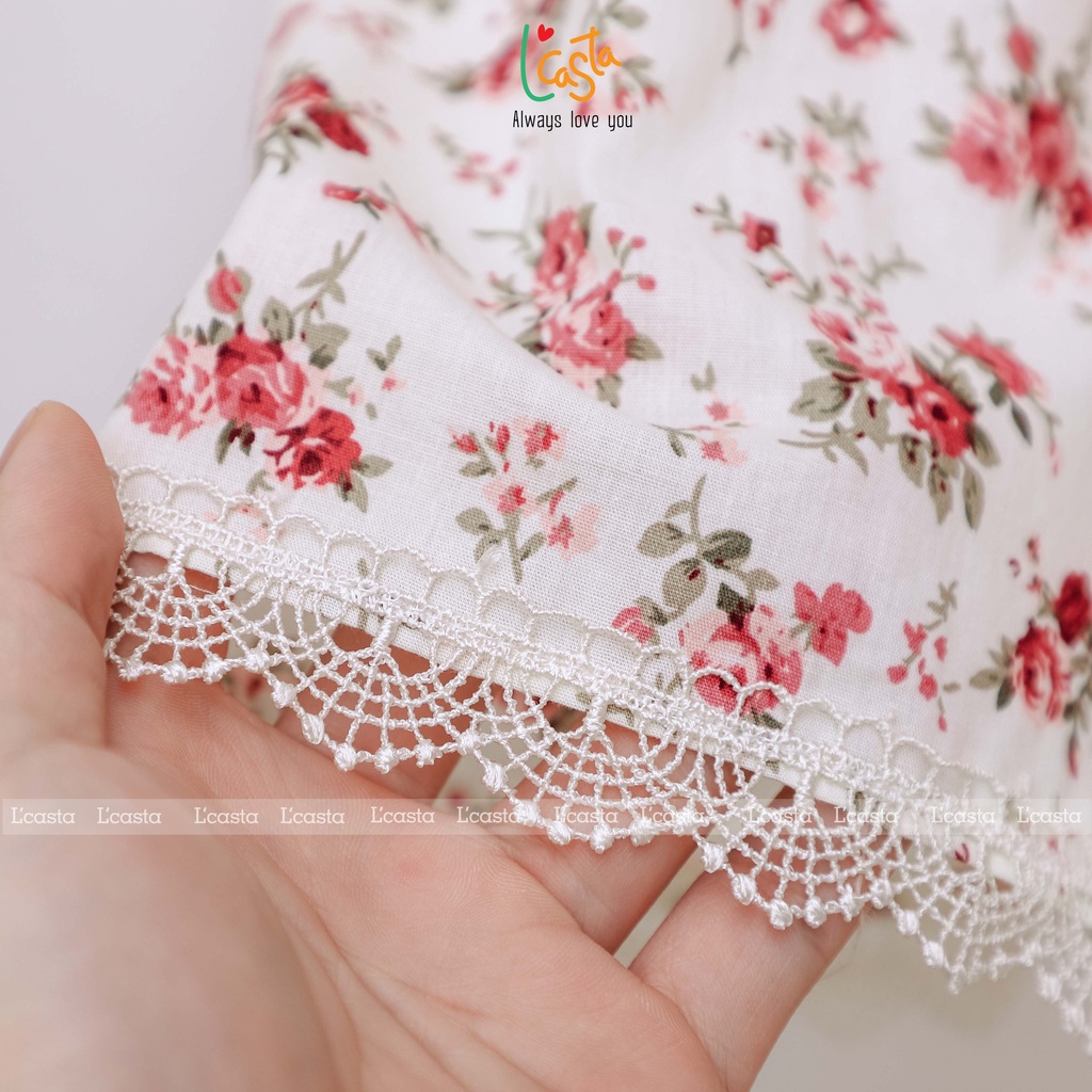 [Mã BMBAU50 giảm 50K đơn 150K] Váy bé gái hoa nhí phối ren xinh xắn dễ thương từ 8-30kg LCasta V14