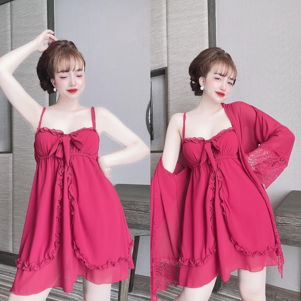 SET ĐỔ NGỦ MẶC NHÀ 3 MÓN HÀNG LOẠI 1 - ĐỒ NGỦ SEXY - ĐẦM NGỦ SEXY