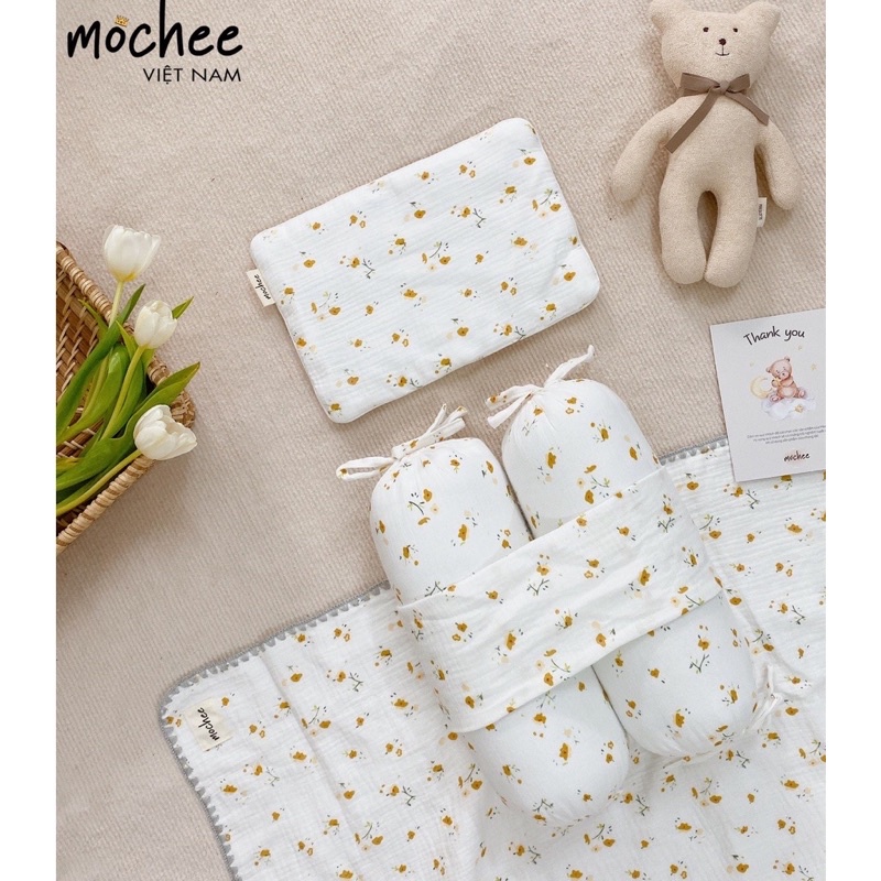 Set Chặn Bông Kèm Gối MUSLIN CỦA MOCHEE Cho bé