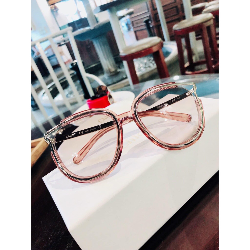 Kính mát Chloe gọng kim loại bọc - màu hồng đào ⚜️Hàng Authentic⚜️