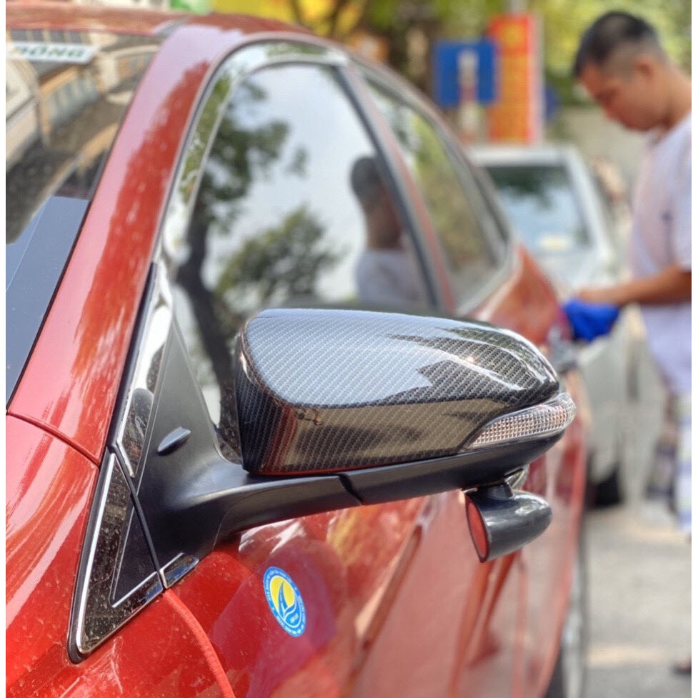 Bộ 2 Ốp Gáo Gương Xe Vios/ Yarris/ Altis 2014 đến 2020 Carbon Cao Cấp - tặng kèm keo tăng dính