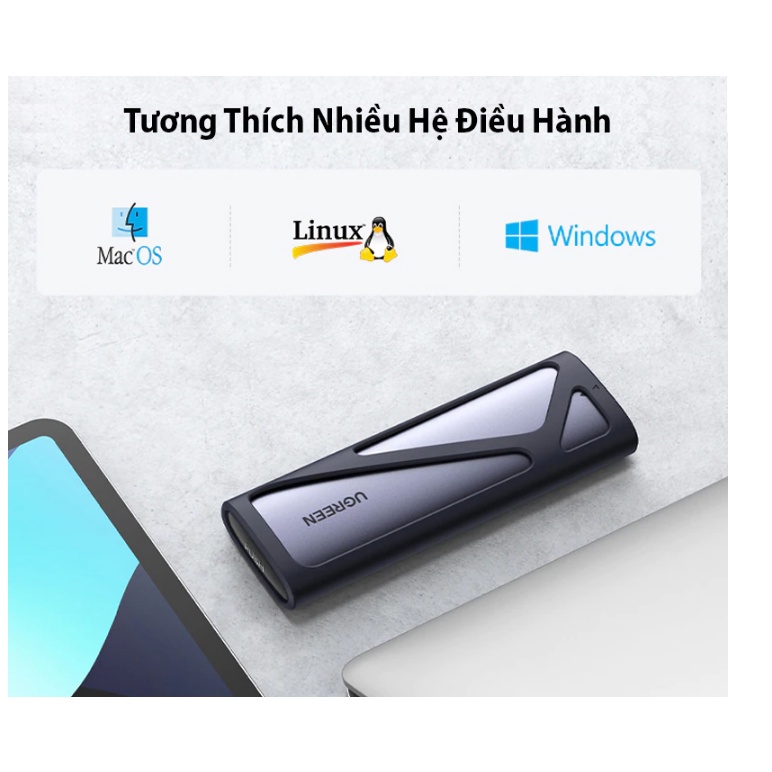 Thiết bị đựng ổ cứng M.2 SATA NVMe/NGFF Ugreen 90264