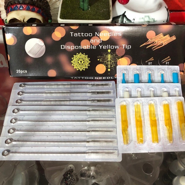 Kim xăm + Ngòi 7RL chạy khung ( 20 kim + 20 ngòi )