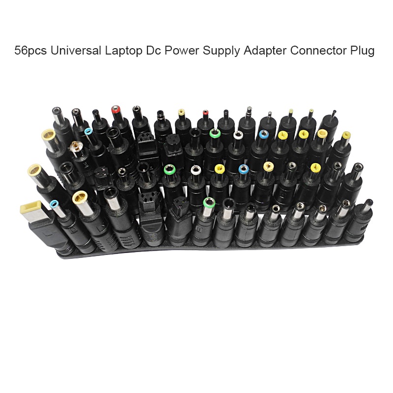 56 pcs/set Universal Plug 56pcs DC Power 5.5x2.1mm DC head Jack Charger to Plug Power Adapter for Notebook Laptop High Quality
