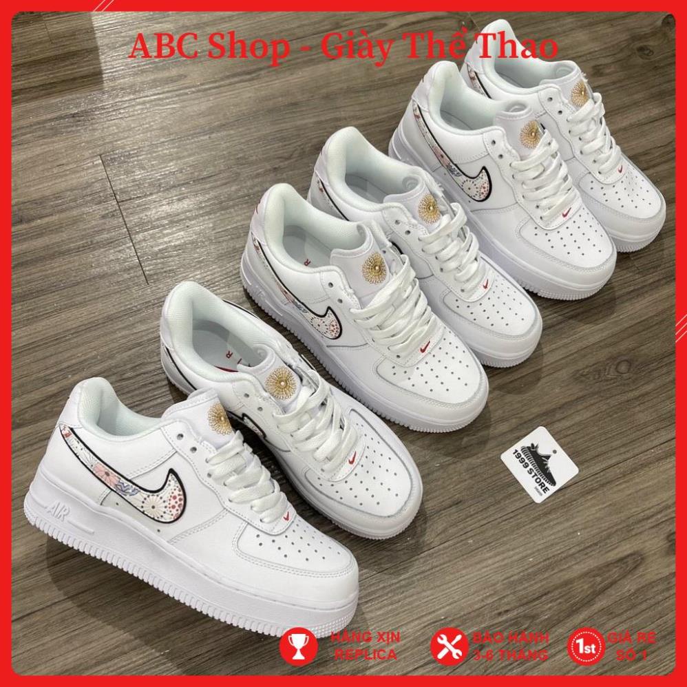 [FreeShip+ Hàng Xịn] Giày Air Force 1 trắng vạch ánh kim, Giày Thể Thao AF1 trắng móc kim tuyến hàng 11