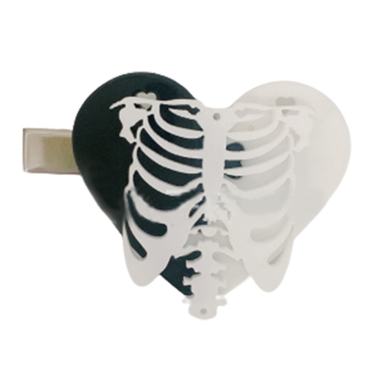 Kẹp Tóc Kim Loại Hình Trái Tim Bằng Acrylic Phong Cách Gothic