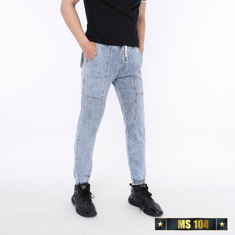 Quần Jean Jogger Nam Lưng Thun Cao Cấp Chất Đẹp Co Giãn Thoải Mái