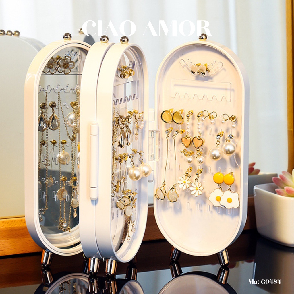 Giá đựng trang sức, kệ để bàn gấp gọn sang trọng 4 lớp Trang sức Ciao Amor - G0484