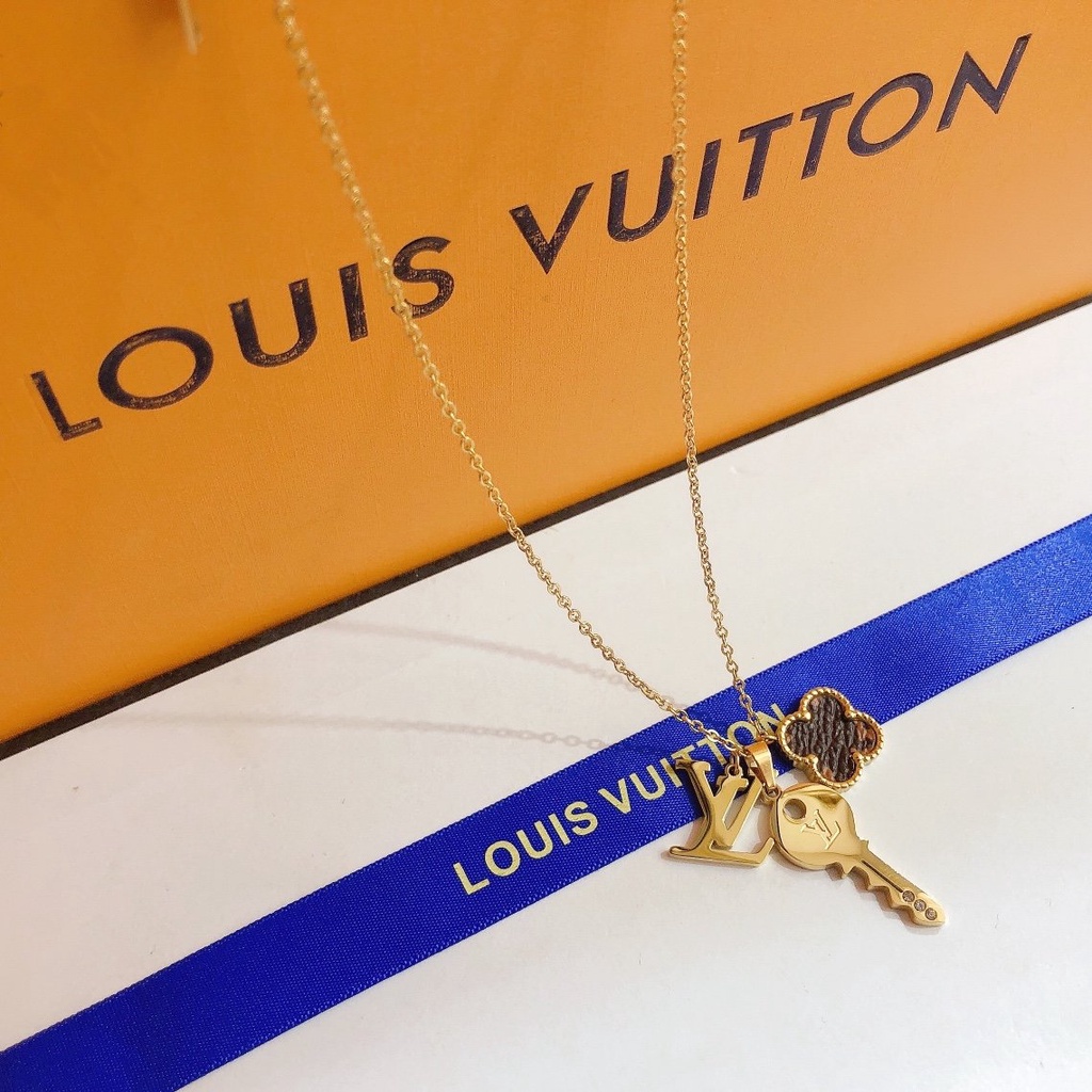 LOUIS VUITTON Vòng cổ Mặt Chữ LV LV Đơn Giản Thời Trang Phong Cách Hàn Quốc