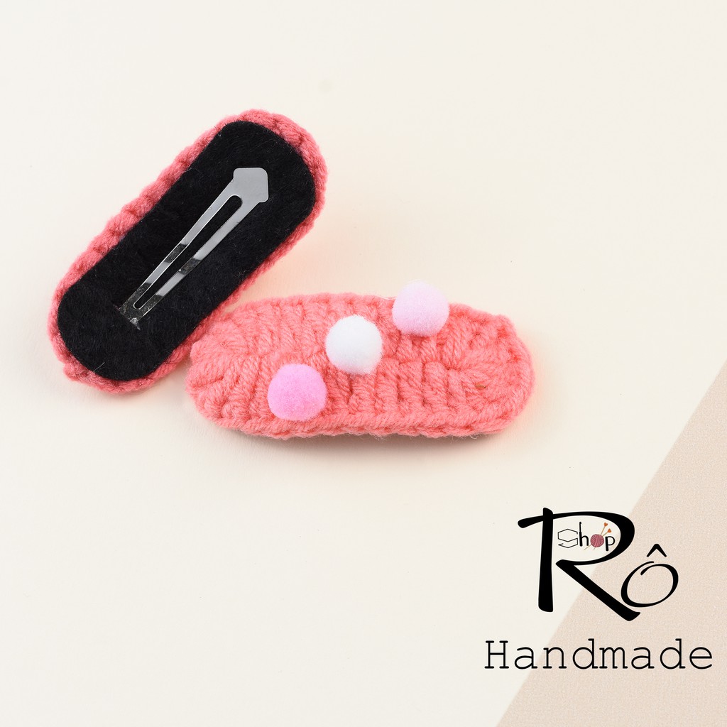 Kẹp tóc len Handmade đẹp, cặp tóc pom pom mini độc lạ nhiều màu cho bé gái siêu xinh [Hàng sẵn- Ảnh thật]