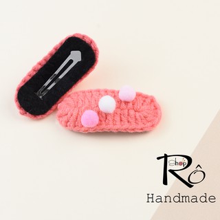 Kẹp tóc xinh Pom Pom mini cho nữ và bé gái 5.5cm |Cặp tóc len Handmade cute |Shop Rô Handmade