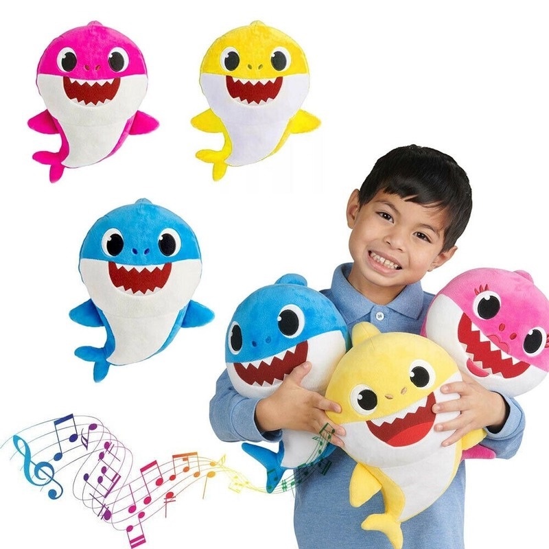 Cá Mập Nhồi Bông Mềm Mại Phát Nhạc Dễ Thương Cho Bé