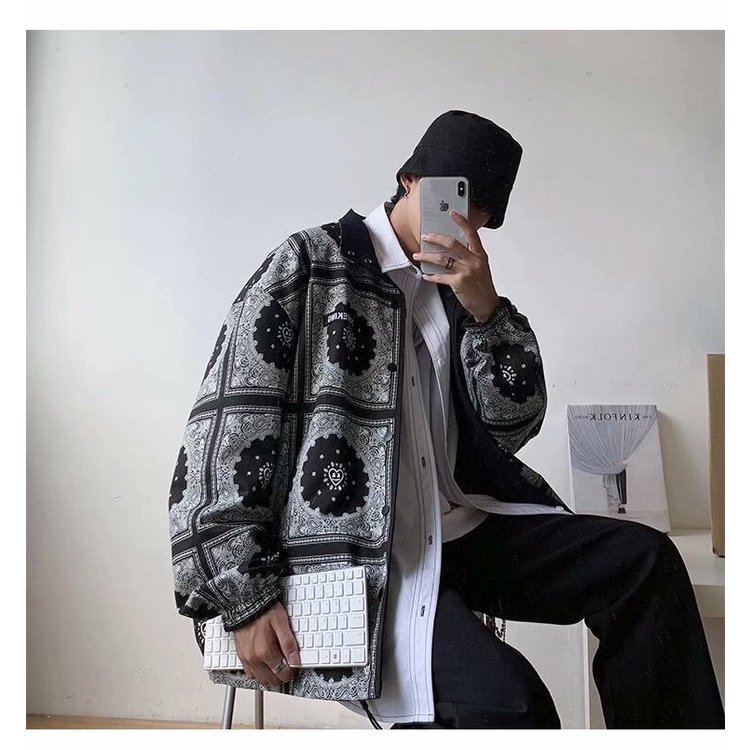 Áo khoác bóng chày dáng rộng thời trang cá tính cho nam