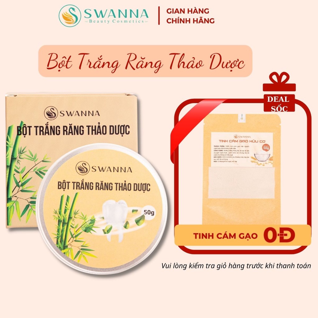 Bột than tre hoạt tính trắng sáng răng thơm miệng SWANNA - Vệ sinh chăm sóc răng miệng tại nhà