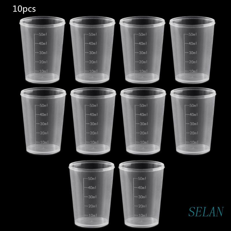 Set 10 Cốc Nhựa Dùng Trộn Màu Sơn Epoxy 50ml Có Thể Tái Sử Dụng