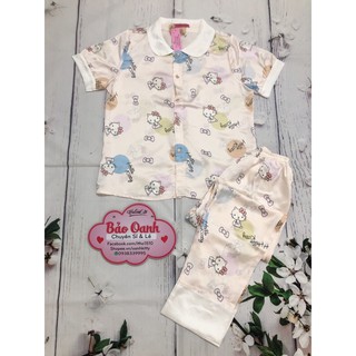 Bộ tiểu thư satin lụa cổ sen tròn ( hình thật shop chụp )