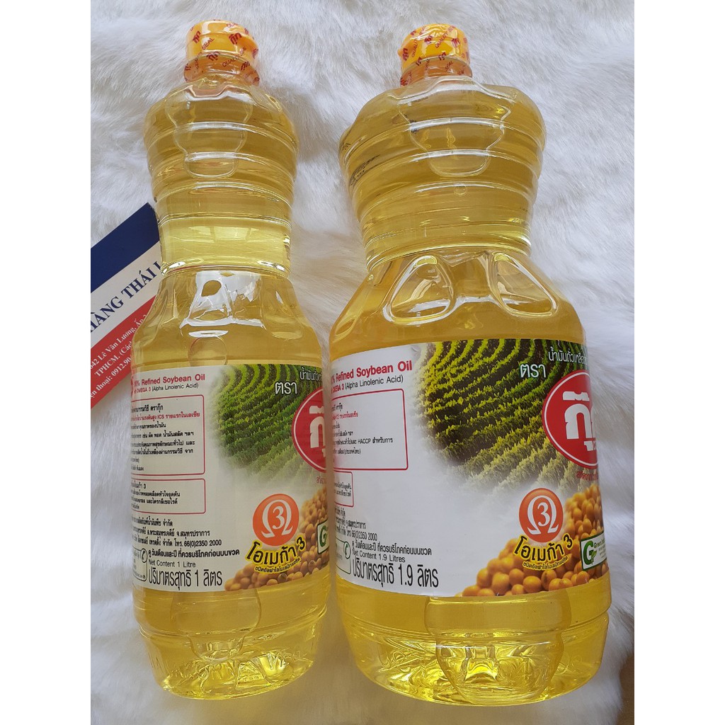 Dầu ăn đậu nành Thái Lan loại 1 lít và 1,9 lít