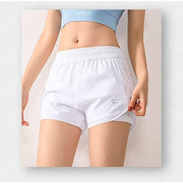 Quần đùi nữ 2 lớp, quần short, quần tập gym yoga | BigBuy360 - bigbuy360.vn