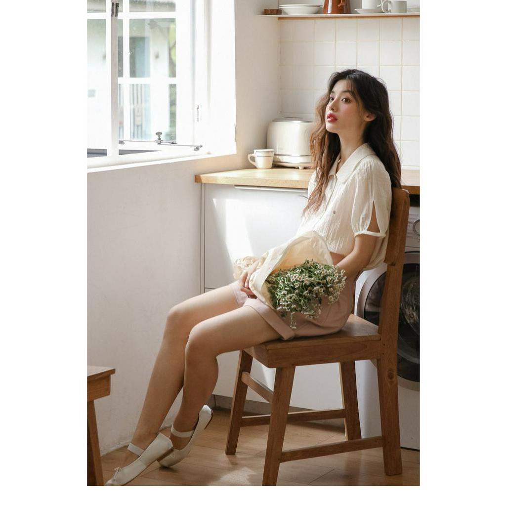 Áo Sơ Mi Thêu Hoa Hồng Nhỏ Thời Trang Pháp Quý Phái 62438