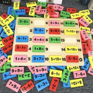 Bộ Domino Toán Học 110 Quân Gỗ Cho Bé