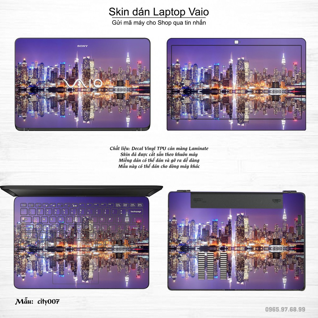 Skin dán Laptop Sony Vaio in hình thành phố _nhiều mẫu 2 (inbox mã máy cho Shop)