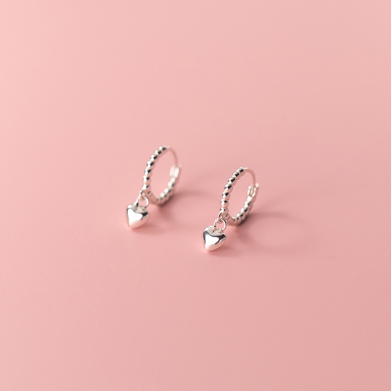 1 đôi bông tai tim rớt mạ bạc s925