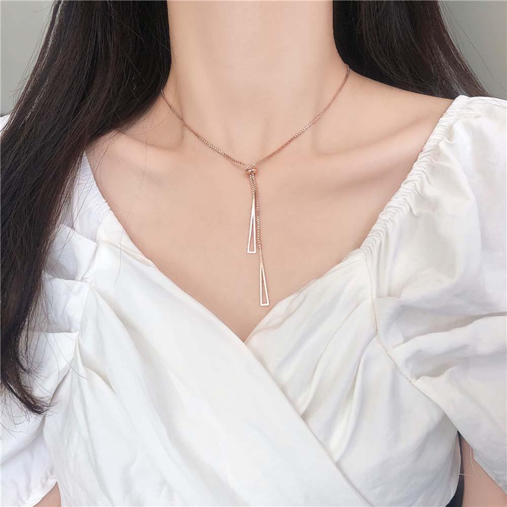 Vòng cổ Thép Titan Mặt Hình Học Thời Trang Cho Nữ