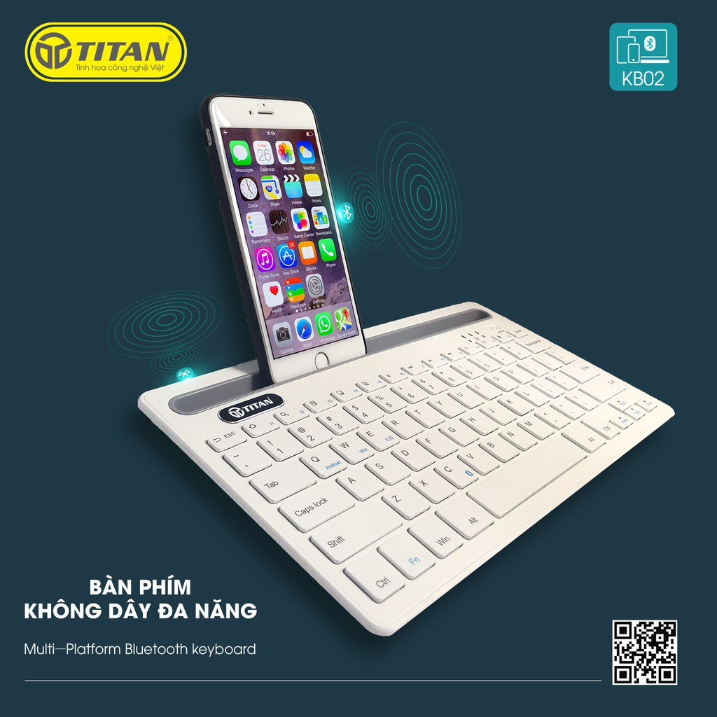 Bàn Phím Bluetooth Titan KB02 (TT-KB02) - Bảo hành 12 tháng 1 đổi 1 | BigBuy360 - bigbuy360.vn