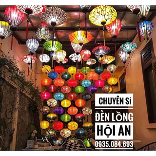 [Rẻ vô địch] Đèn lồng Hội An Vải Lanh Hoa_Size 30CM