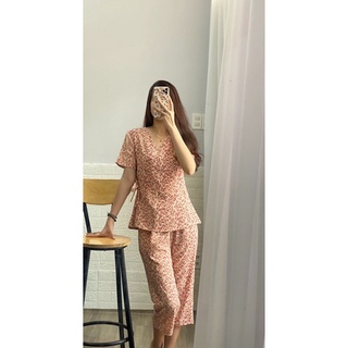 SET BỘ ÁO ĐẮP CHÉO QUẦN LỬNG