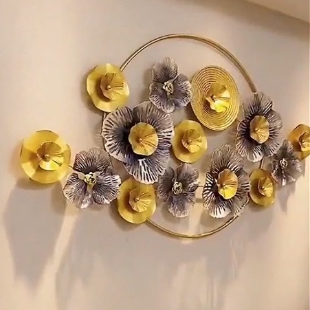 Decor Tranh Sắt Treo Tường Trang Trí BISA Hoa Nghệ Thuật size 165cm*91cm mã BH2045