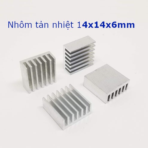 Nhôm tản nhiệt IC, Sò,Chipset, Linh kiện 14x14x6mm