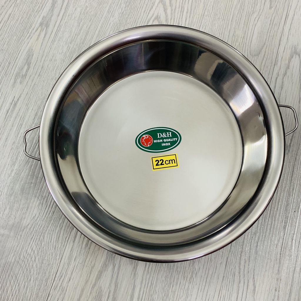 Khay inox, Khay inox tròn nhiều kích cỡ, Khây inox 304 tròn cao cấp, khay inox đựng topping