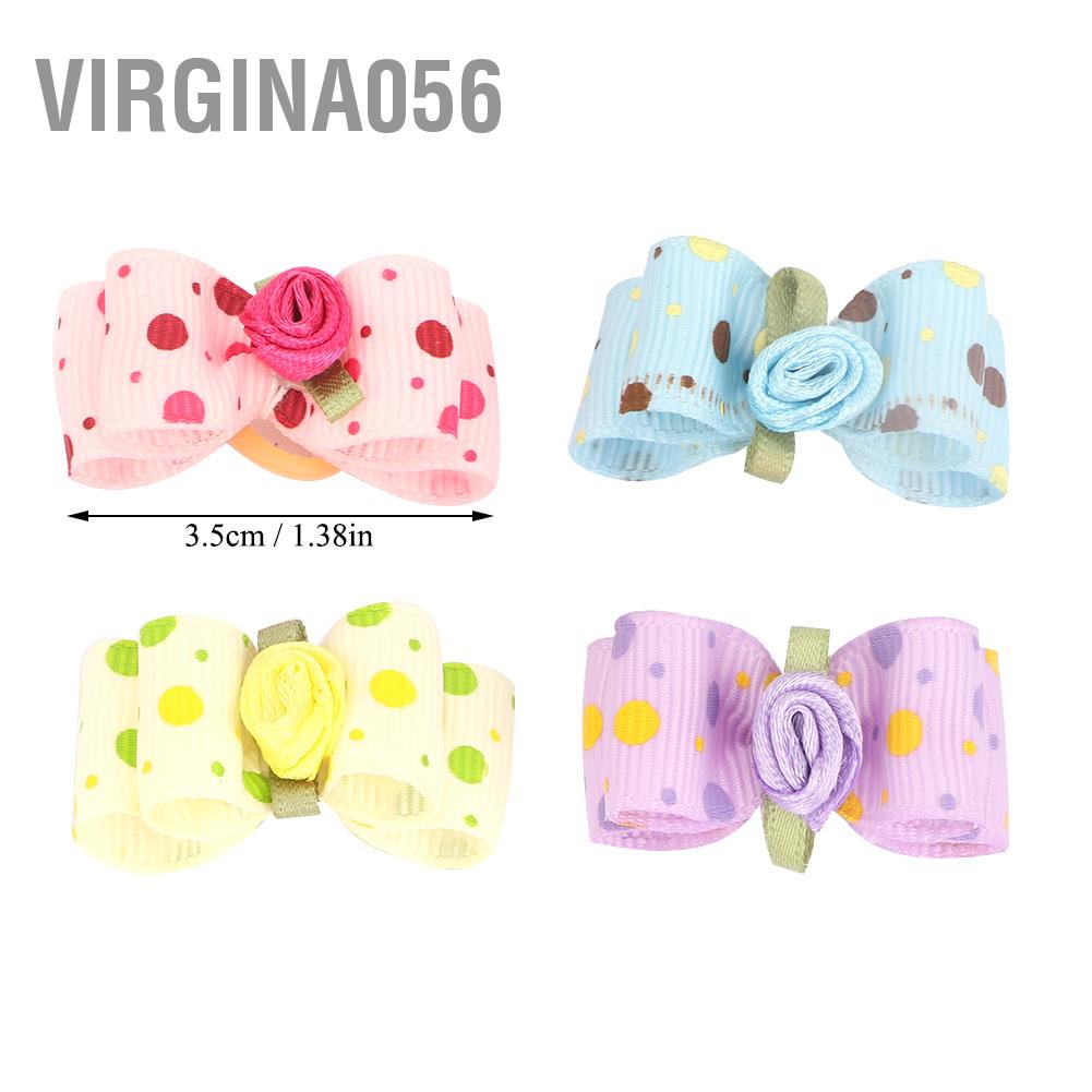 Hàng Hot 20 cái Nơ cài tóc cho chó với dây thun cho thú cưng Cún con Teddy Phụ kiện chải lông Màu sắc ngẫu nhiên Hàng giao ngayVirgina056