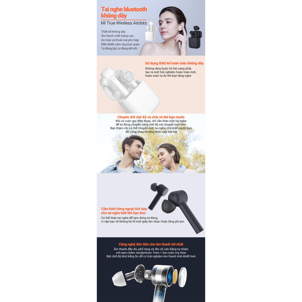 Tai nghe Xiaomi True Wireless Redmi Earphones ZBW4485GL Trắng  -BH 6 tháng