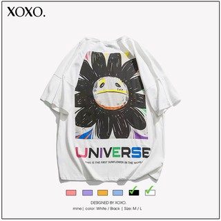 Áo thun đôi nam nữ tay lỡ form rộng dáng unisex  XOXO phong cách Nelly Ulzzang in hình sun hate