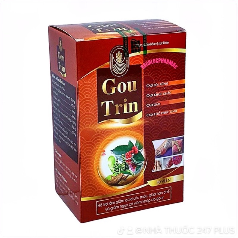 Viên uống giảm gout hết đau tấy khó chịu khớp ngón 30v