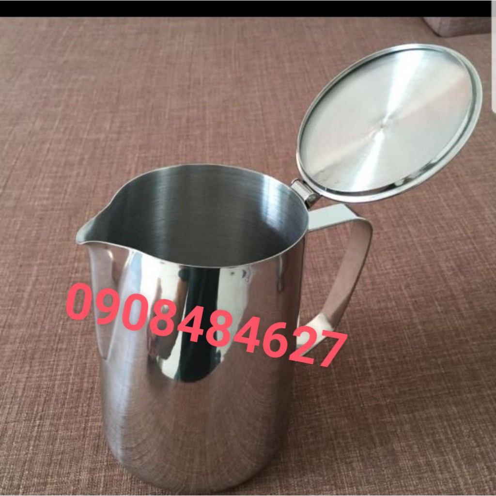 Ca Đánh Sữa Inox Cao Cấp 304 Có Nắp Đủ Dung Tích