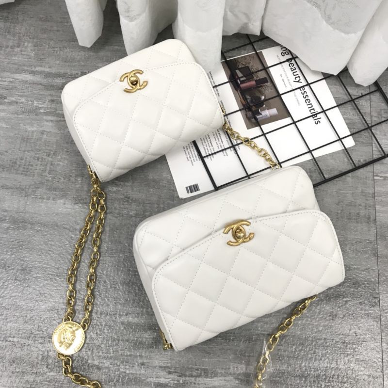 túi xách đeo chéo nữ da thật dập ô hình thoi khóa CC 𝘾𝙝𝙖𝙣𝙚𝙡