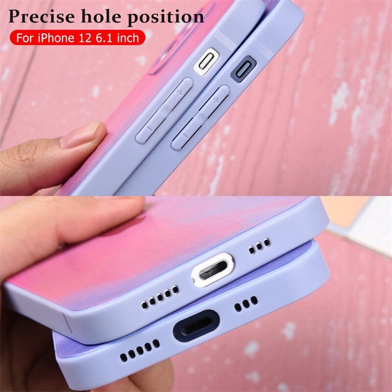 Ốp lưng Silicon Dẻo Mềm Hình Vuông Nhiều Màu Cho Iphone 11 12 Pro Max Xs Max Xr X 7 8 Plus Ốp điện thoại iPhone