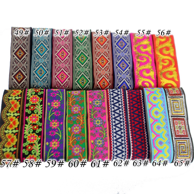 Dây Vải Cotton 5Yards Rộng 3.3cm Thêu Họa Tiết Trang Trí Thủ Công DIY