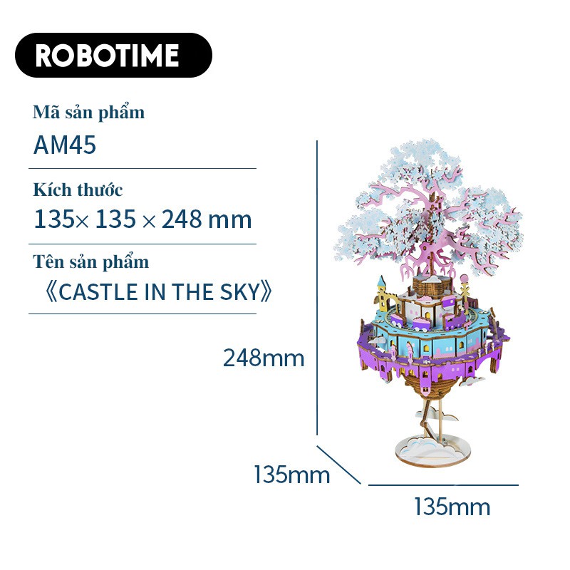 [BẢN QUỐC TẾ TIẾNG ANH] Mô hình Hộp âm nhạc - Đồ chơi lắp ráp bằng gỗ 3D - Robotime