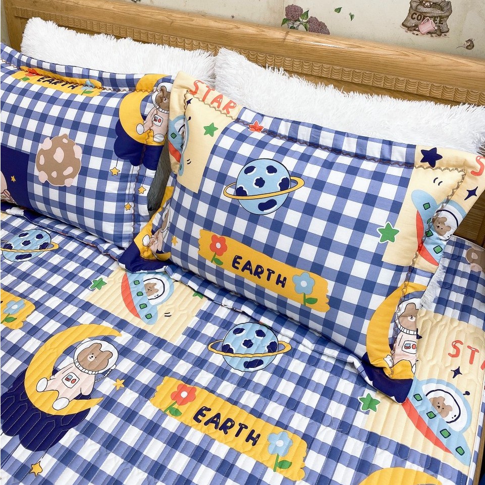 Ga gối cotton 100% loại đẹp, ga chun trần bông, vỏ gối 45x65 cm có lót bông mềm