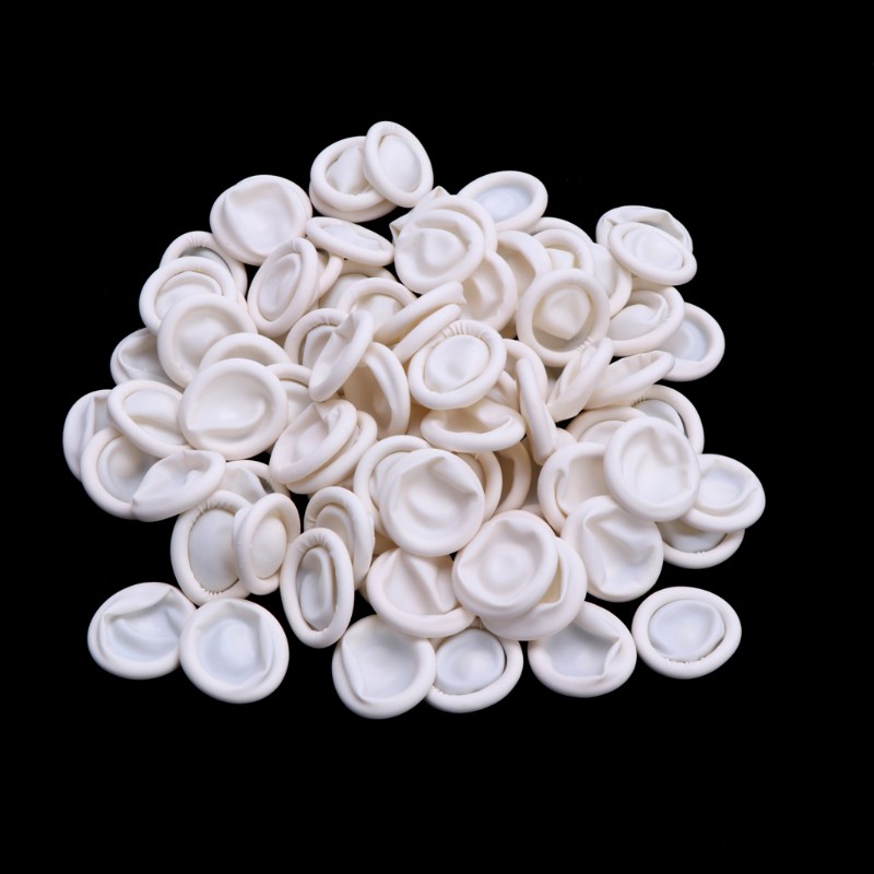 Set 100 Găng Tay Cao Su Latex Bảo Vệ Ngón Tay Dùng Một Lần Mới