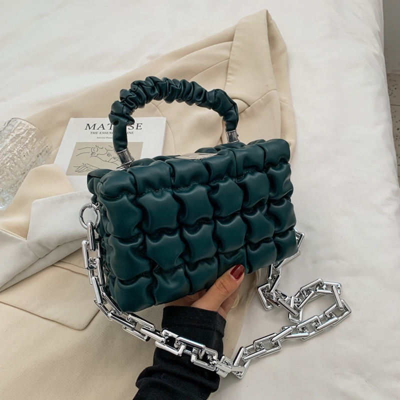 Túi Đeo Chéo Hình Vuông Nhỏ Gọn Thiết Kế Dây Xích Thời Trang Thu Đông Mới 2021 Dành Cho Bạn Nữ