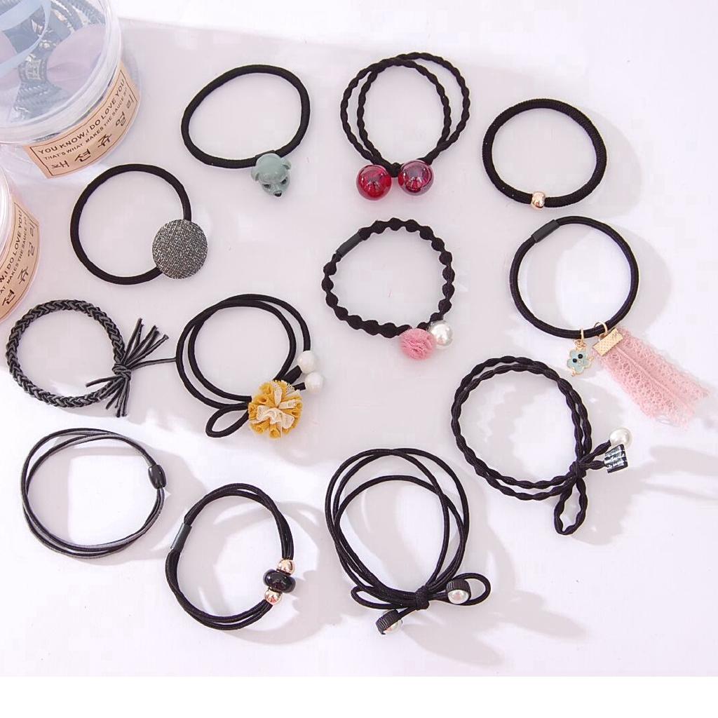 Set 12 Cột Tóc Co Giãn Thời Trang Hàn Cho Nữ