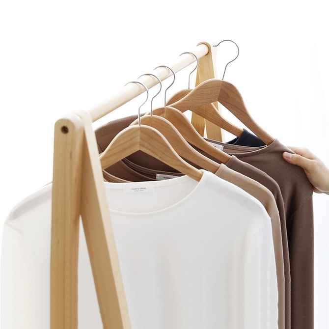 Móc gỗ cao cấp loại 1 không có thanh ngang đầu tròn thương hiệu MW FURNITURE