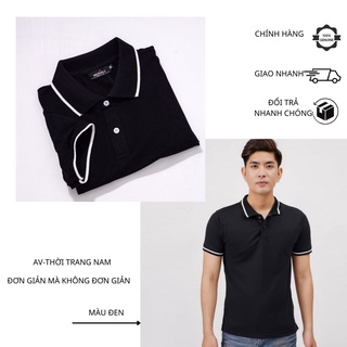 Áo thun Nam có cổ bẻ đẹp tay ngắn cao cấp thoáng mát, Áo polo vải cotton cá sấu giá rẻ  AV-Thoi Trang Nam AT02