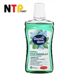 Nước súc miệng Dontodent Anti-Bakterielle bạc hà thảo mộc kháng khuẩn chai 500ml nhập khẩu Đức